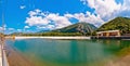 Hydro-electric power plant and lake in Ligonchio, Emilia Apennines, Italy