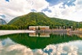 Hydro-electric power plant and lake in Ligonchio, Emilia Apennines, Italy
