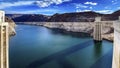 The hydro-generators of the Hoover Dam, overhanging the Colorado River. Royalty Free Stock Photo