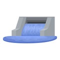 Hydro power station dam icon cartoon vector. Water plant