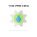 Hydro Water Energy icon flat.