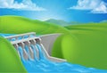 Hydro Water Power Dam Generating Electricity Royalty Free Stock Photo