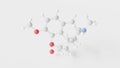 hydrocodone molecule 3d, molecular structure, ball and stick model, structural chemical formula opiate agonists