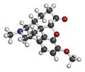 Hydrocodone narcotic analgesic drug molecule. Also used as cough medicine