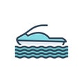 Color illustration icon for Hydrocycle, water and circuit