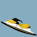 A hydrocycle. Illustration on a blue background. Belphandy and yellow