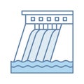 Hydroelectric dam color icon