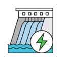 Hydroelectric dam color icon