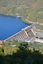 Hydroelectric power dam Perucac, river Drina in Serbia Royalty Free Stock Photo