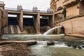 Hydroelectric power plant with concrete dam