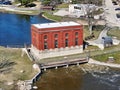 Hydroelectric power plant located on the Rock river in Rockton Illinois Royalty Free Stock Photo