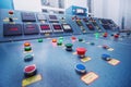 Hydroelectric power plant panel control. Electrical equipment Royalty Free Stock Photo