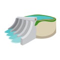 Hydroelectric power station cartoon icon