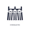 hydroelectric power station icon on white background. Simple element illustration from ecology concept
