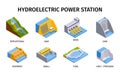 Hydroelectric Power Station Icons