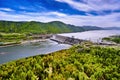 Hydroelectric power station in Krasnoyarsk. Royalty Free Stock Photo