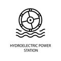 Hydroelectric Power Station Line Icon In A Simple Style. Alternative energy. Clean ecology. Vector sign in a simple Royalty Free Stock Photo