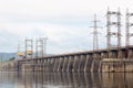Hydroelectric power station on river Royalty Free Stock Photo