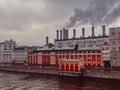 Hydroelectric power station on the embankment