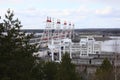 Hydroelectric pumped storage power plant on Volga river Royalty Free Stock Photo