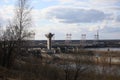 Hydroelectric pumped storage power plant on Volga river Royalty Free Stock Photo