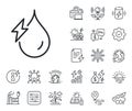 Hydroelectricity line icon. Hydroelectric energy type sign. Energy, Co2 exhaust and solar panel. Vector