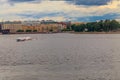 Hydrofoil Boat Sailing On The Neva River In St. Petersburg, Russia