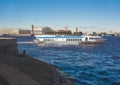 Hydrofoil Boat Sails Along The Neva River In St. Petersburg,
