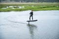 Hydrofoil rider gliding over the water