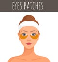 Korean patches. Hydrogel eye mask. Vector illustration