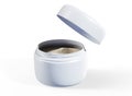 Hydrogel golden cosmetic eye patch jar. Cosmetic product for skin. patches under the eyes. collagen mask 3d render