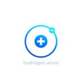 hydrogen atom icon on white Royalty Free Stock Photo