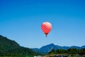 Hydrogen balloon floating in the mountains