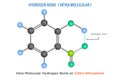 Hydrogen Bond, Intra molecular Hydrogen Bond in Ortho Nitrophenol 2 Royalty Free Stock Photo