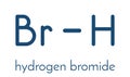 Hydrogen bromide HBr molecule. Skeletal formula. Royalty Free Stock Photo