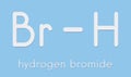 Hydrogen bromide HBr molecule. Skeletal formula. Royalty Free Stock Photo