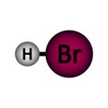 Hydrogen bromide molecule icon Royalty Free Stock Photo