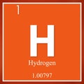 Hydrogen chemical element, orange square symbol