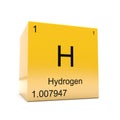 Hydrogen symbol yellow cube