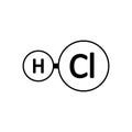 Hydrogen chloride molecule icon Royalty Free Stock Photo