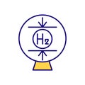 Hydrogen compression RGB color icon