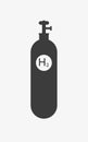 Hydrogen cylinder vector icon on white background