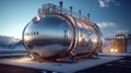 Hydrogen energy storage gas tank. Generative AI Royalty Free Stock Photo