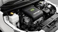 Hydrogen engine in car with H2 and Hydrogen labels, showcasing eco friendly technology. engine is surrounded by various components Royalty Free Stock Photo