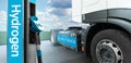 Hydrogen filling station and fuel cell truck Royalty Free Stock Photo