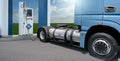 A hydrogen fuel cell semi truck Royalty Free Stock Photo