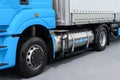 A hydrogen fuel cell semi truck with H2 gas tank Royalty Free Stock Photo