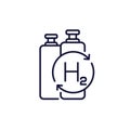 hydrogen gas refill line icon Royalty Free Stock Photo