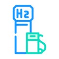 hydrogen gas station color icon vector illustration