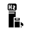 hydrogen gas station glyph icon vector illustration